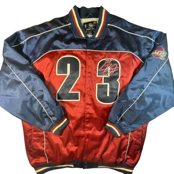 LeBron James NBA bomber jacket Unk full button Cleveland Cavaliers XXL y2k 2000s